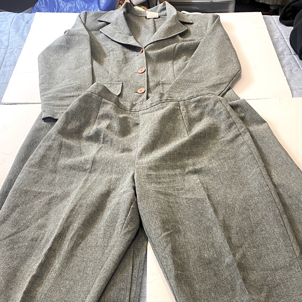Vintage 80’s Women's Gray Suit Set
